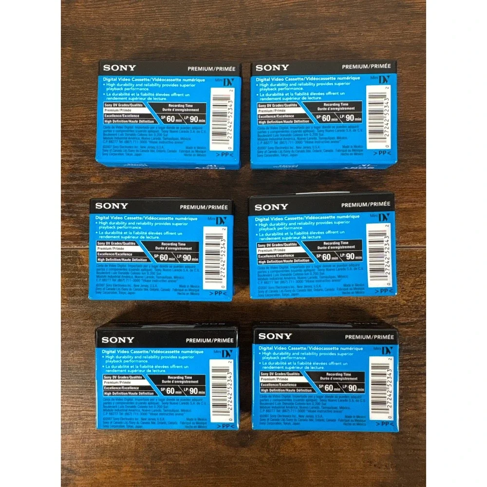 Sony MiniDV Digital Video Cassette DVC 60 Minute Premium DVM60PR 6 Pack New
